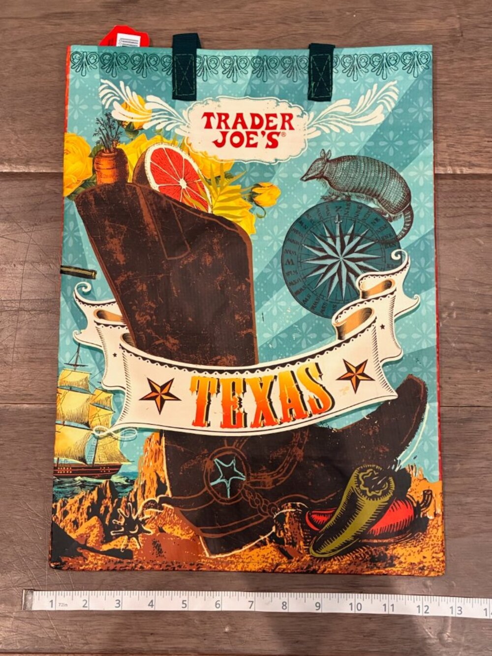 NWT Trader Joe's State Grocery Bag Collectible Regional Rare Design -Texas